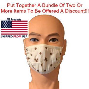 Children's Washable Face Mask Beige Mickey Mouse